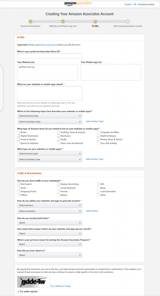 Amazon associates program