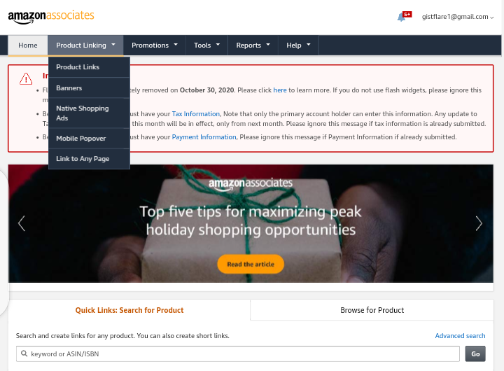 Amazon affiliate program