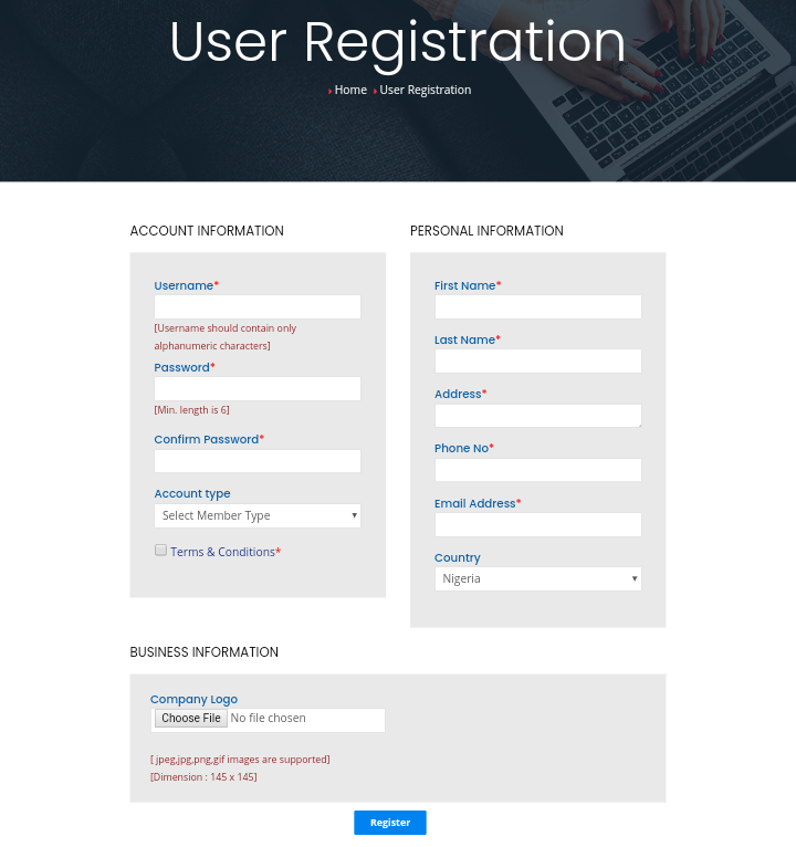 Intech Ads registration