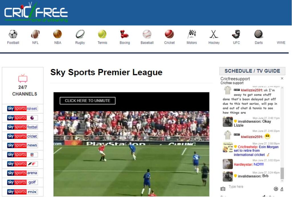 free sports streaming channels 