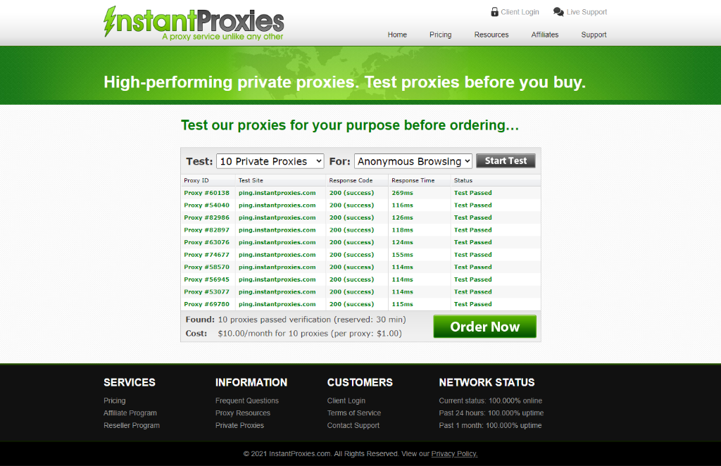 InstantProxies proxy browsers 